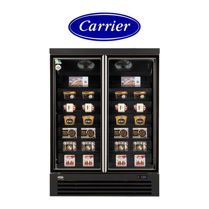 캐리어 업소용냉동고 저소음 디지털 CSR1250FKA 올블랙 정속형 냉동쇼케이스, 단품