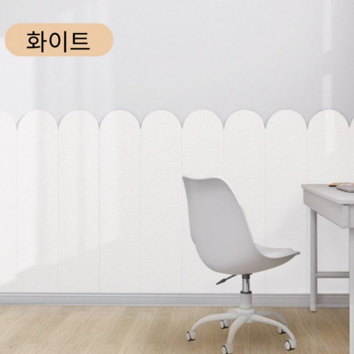 슈퍼코리아 벽접착 충돌방지 장식 쿠션 침대 스티커 침대 소프트 충돌, 12개, 펄 화이트