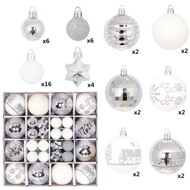 iSefoyo크리스마스 성탄 오너먼트 트리 장식품 데코용품 장식볼 세트 YZSDGQ11, 1세트, D사이즈 전시