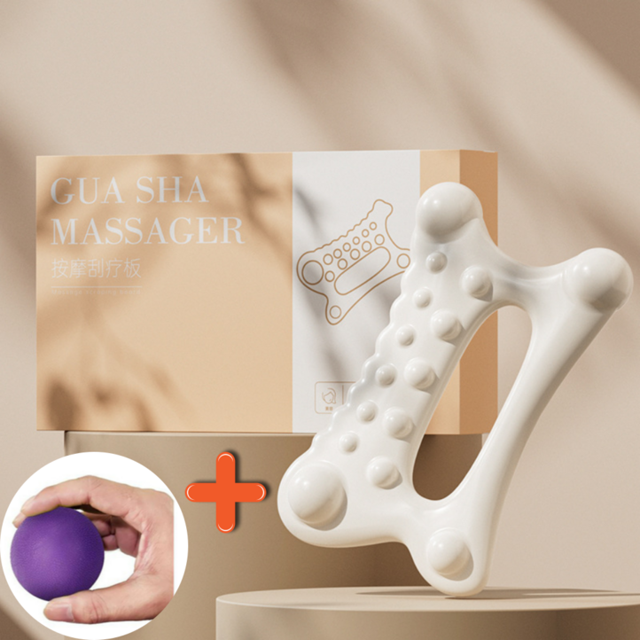 봉바겐 페이스 바디 마사지 괄사 마사지기 다리 경락 리프팅 피부 미용 스틱, 1개, 화이트