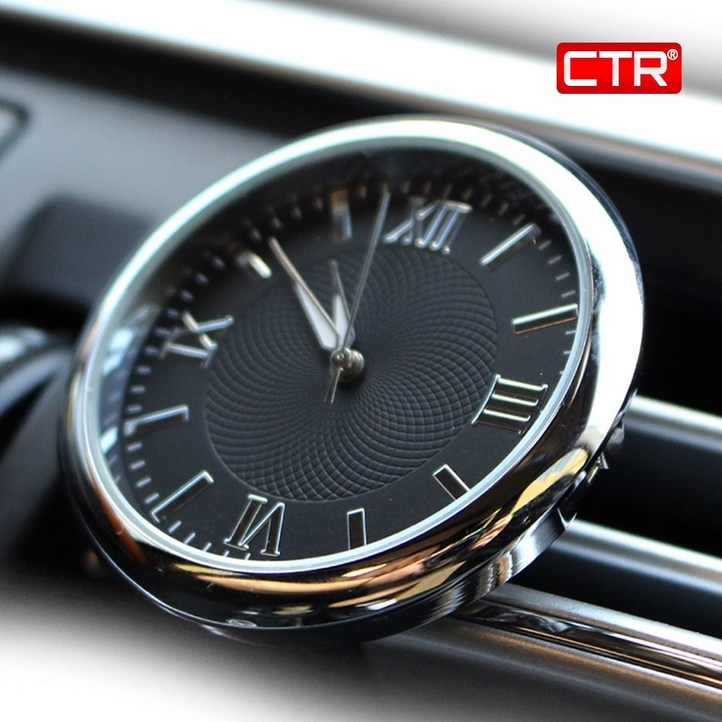 CTR 차량용 프리미엄 아날로그 시계 2in1 로마