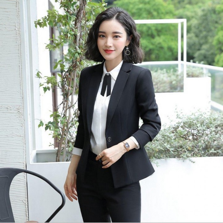 빠른배송 질 좋는제품 면접 여성 슈트 세트 블랙 자켓 오피스룩 정장 치마 투피스 슬랙스 겨울 하객룩 기본포토리뷰작성시포인트500원
