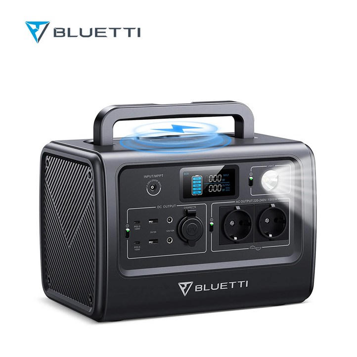 BLUETTI 블루에티 EB70 1000W 716Wh파워뱅크 휴대용 초고속충전 대용량배터리 캠핑용 차박용 태양광 발전기 인산철 220v배터리 낚시 야외작업용, EB70