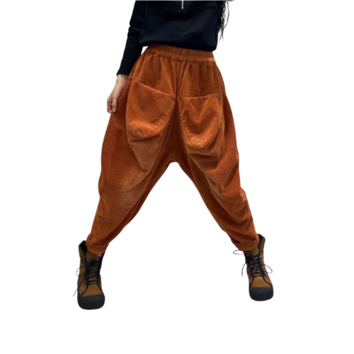 봄 가을 코듀로이 배기 팬츠 여자 환절기 똥싼바지 패션 몸빼 항아리 승마 바지 뉴타임즈 12CW3001