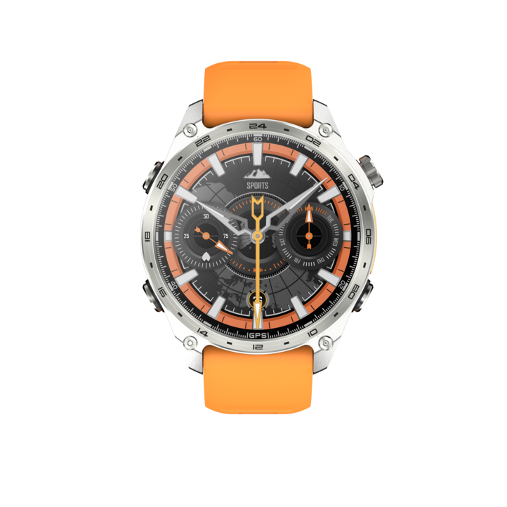 한국어 문자판 HUADAI HD300PRO 다기능 아웃도어 스마트워치 GPS내장 NFC결제 지원 오프라인지도 건강관리 방수 피트니스 시계, GPS  블루투스, 36.3mm, 오렌지 선물상자 포함