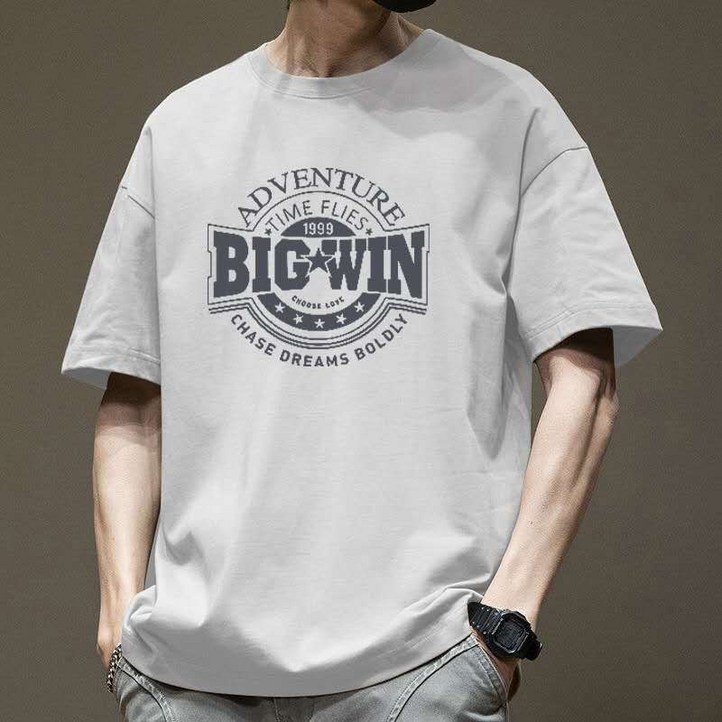 루미빈 여름 신상 남성 순면 반팔 티셔츠 캐주얼 데일리 반팔티