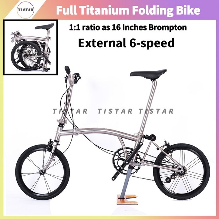 자전거 티타늄 접이식 brompton 11 비율 외부 6단 v 브레이크 풀 티 프레임 초경량 t 라인 chpt3