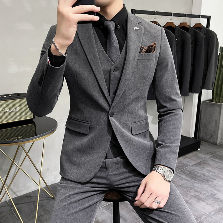 남자정장 남성용 수트 3피스코트조끼바지 정장세트 맨잇슈트 프리미엄 하객룩 면접 결혼식