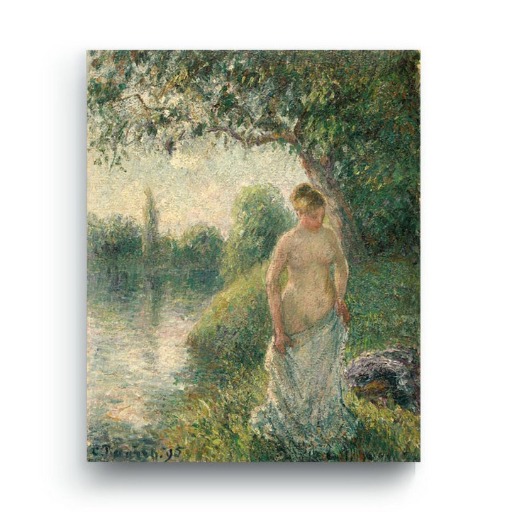 엘티에프티 캔버스 명화 그림액자  까미유 피사로  목욕하는 여인 TheBather