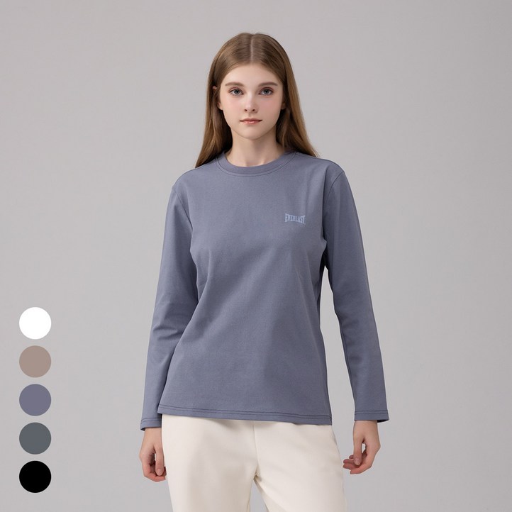 에버라스트 여성 레귤러핏 긴팔 티셔츠 기본티 긴팔티