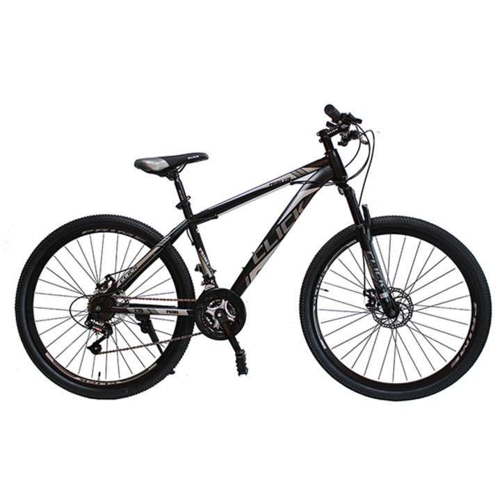 클릭 기계식디스크브레이크 MTB 자전거 프라임27.5D 시마노21단 입문용 미조립, 블랙그레이, 180cm, 1개