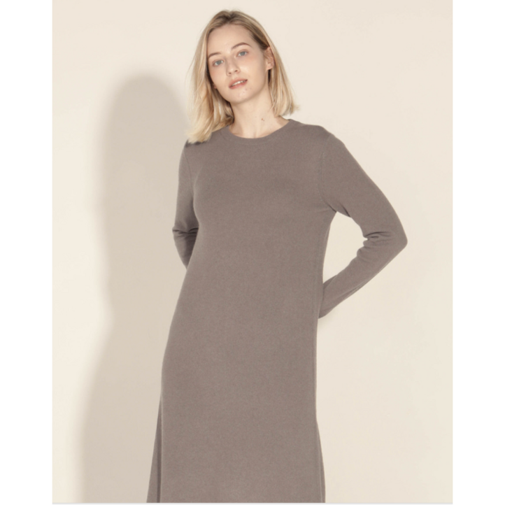 유닛 캐시미어 100 퓨어 캐시미어 크루넥 원피스 LFG4KOP701N