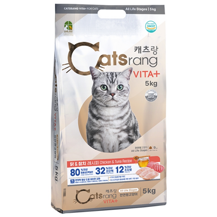 캐츠랑 전연령 올라이프 고양이 건식사료, 닭+참치, 5kg, 1개