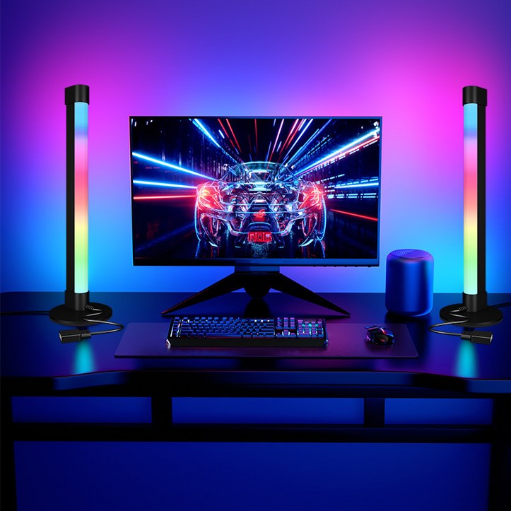 MUIMOI 뮤직컨트롤 RGB 조명 틱톡 네온 게이밍조명 컴퓨터방꾸미기 LED 모니터 무드등 1+1 6368794670