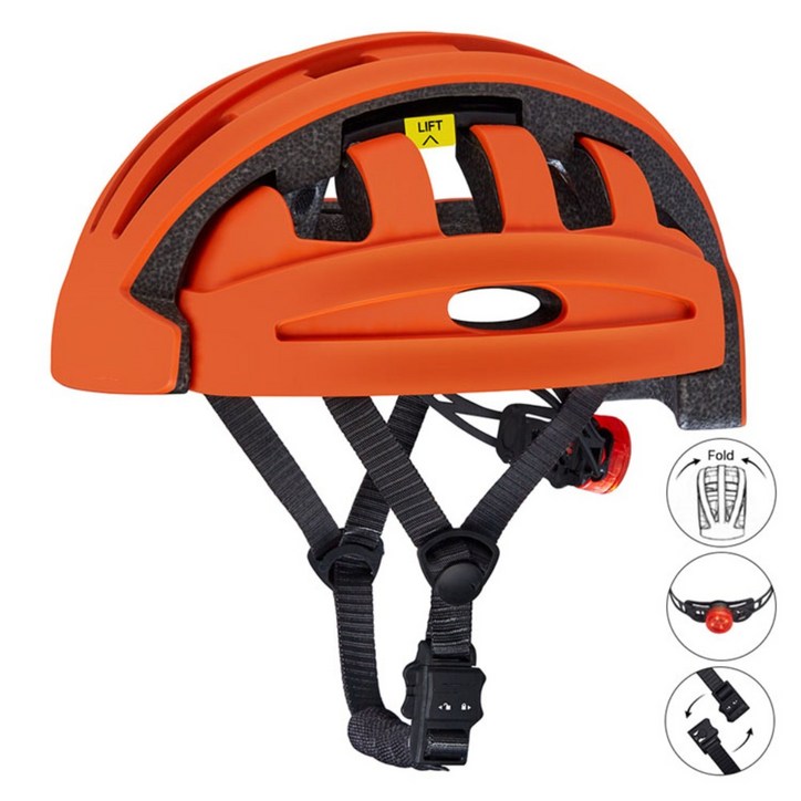 2021 접이식 헬멧 폴더블 수납 라이더 자전거 바이크 전동 킥보드, E.오렌지 5559cm