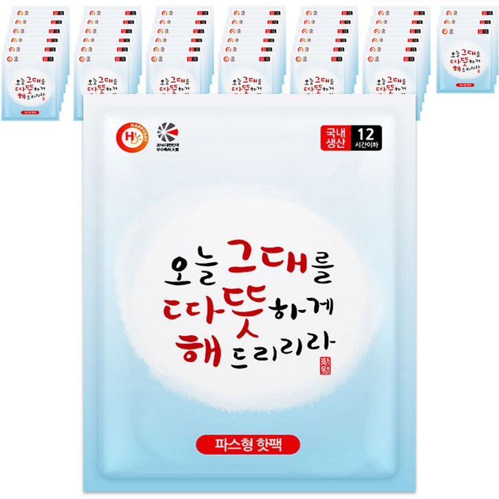 해피데이 따뜻해 파스형 핫팩 50g, 40개