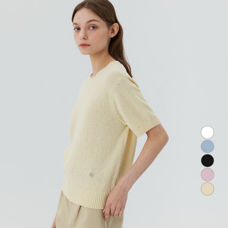 마인드브릿지 여성용 부클 라운드 니트 MYKT32C1