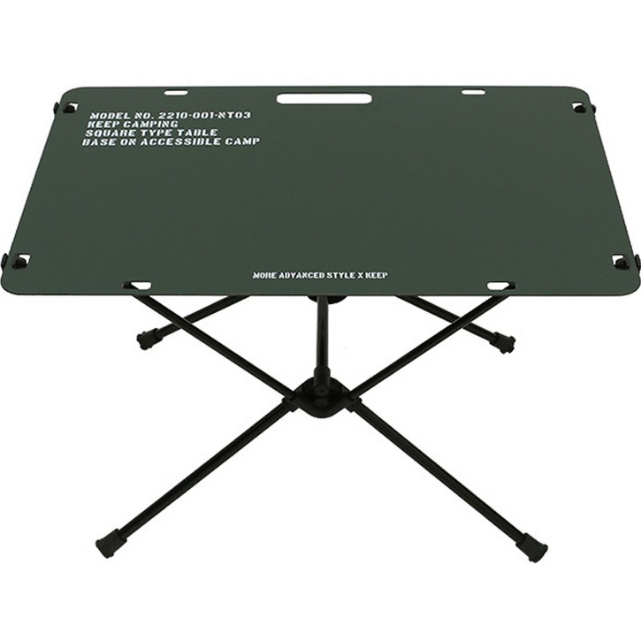 KEEP 캠핑 알루미늄 스퀘어타입 하드 탑 테이블 상판 + 프레임 세트