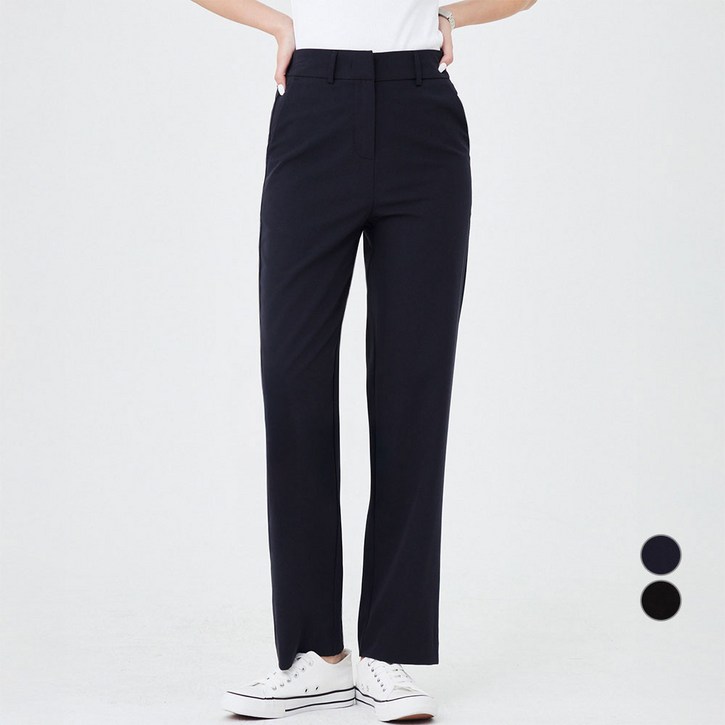 아피나르 여성용 슬림 스트레이트핏 풀스판 베이직 슬랙스