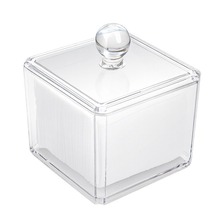 리빙공감 화장솜 다용도 케이스 수납함, 투명, 1개