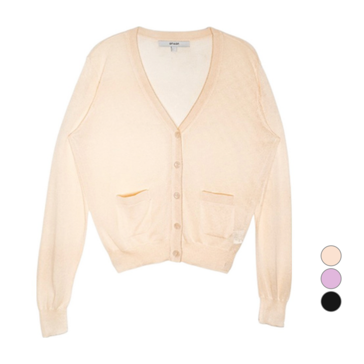 온앤온 여성용 린넨 라이크 브이넥 긴팔 가디건