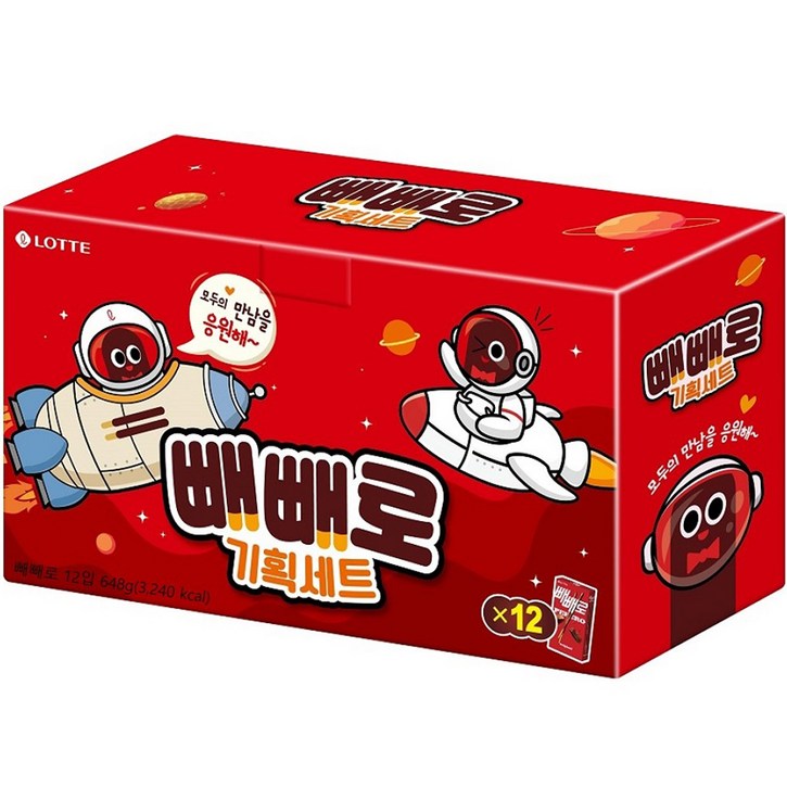 빼빼로 초코 12p 세트, 648g, 1개