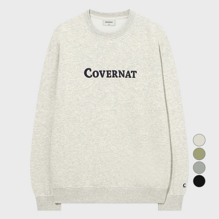 커버낫 남녀공용 센터 로고 맨투맨