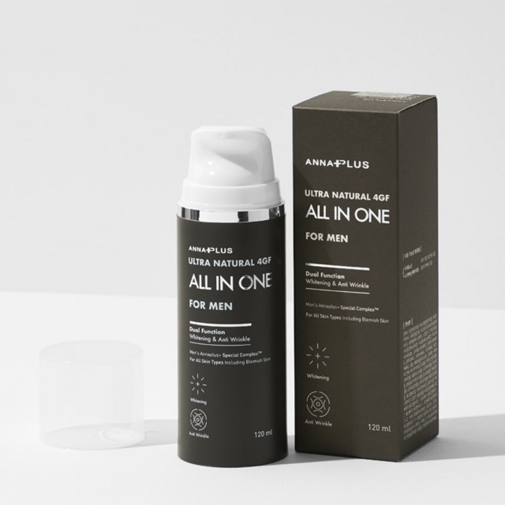 안나플러스 4GF 남자 스킨 로션 올인원, 120ml, 2개