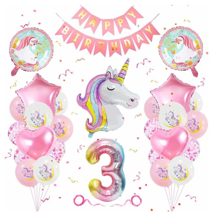 마켓감성 유니콘 디지털 풍선 세트