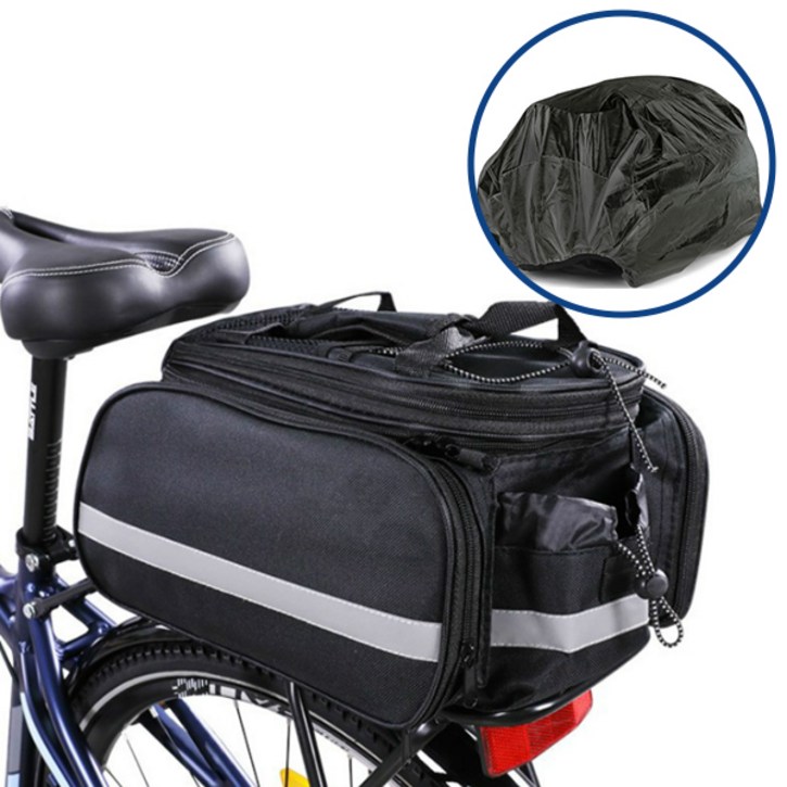 자전거 짐받이 가방 안장가방 투어백 여행 수납 라이딩 백 방수커버 포함, 블랙, 1개 6