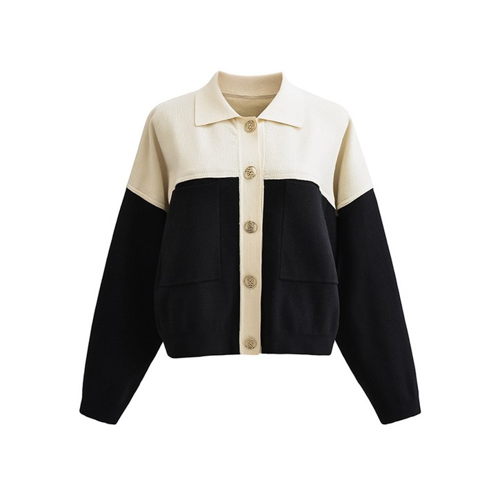 Pure Yuan~SANDRO TEAM 프랑스 디자인 코트 대학 바람 니트 가디건 재킷 야구 유니폼 00620