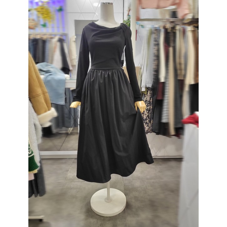 밸리걸 티배색 바스락 롱원피스 222840