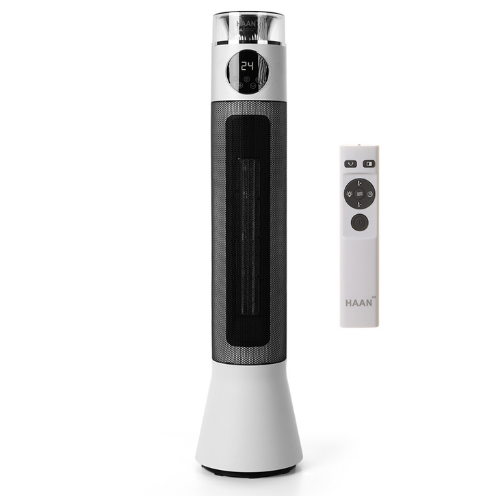 초저소음 한경희 도뮤어 PTC 가정용 사무실 온풍기 타워형, 화이트블랙, PTCP10000