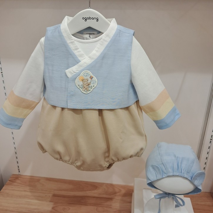 아가방 2025신상우리아기 백일 촬영복편한 착용감 평상시엔 외출복으로도모자한복바디수트 세트남아 한복 유아 한복 아기 한복추석선물 설선물 백일선물