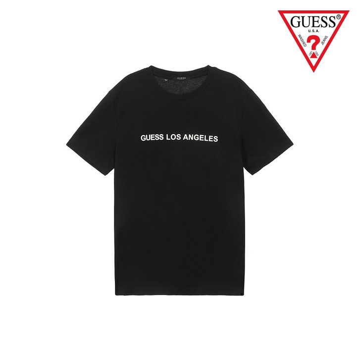 [게스] GUESS MEN SS CREW 2차_호일 일자로고 KN2K04C5
