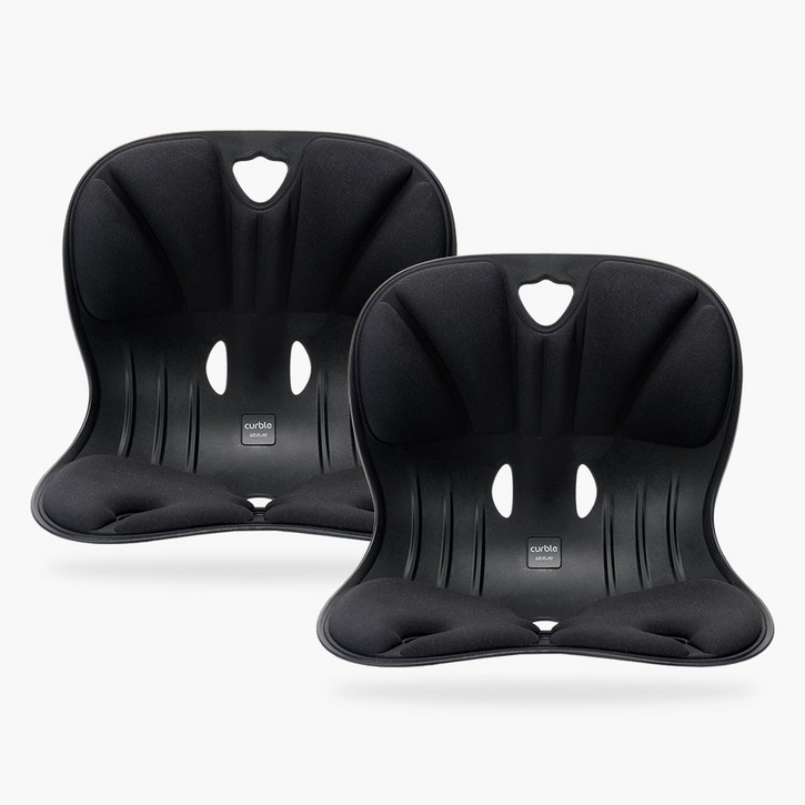 2개 세트 커블체어 와이더  바른자세 좌식 의자 허리 등받이 앉은뱅이 자세교정, 블랙블랙