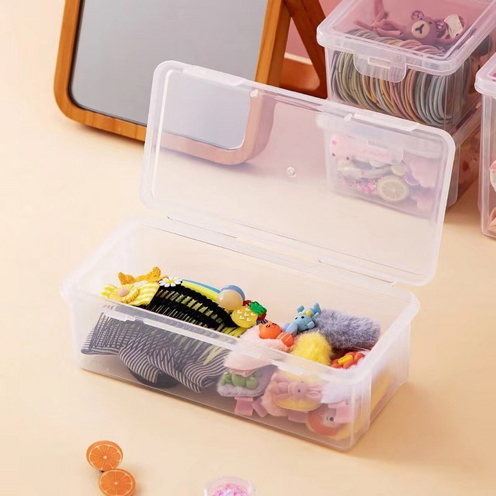 11 투명 반투명 플라스틱 필통 색연필통 대용량 다용도 보관함 미니 수납함 케이스 정리함 소품통, 2개, 투명