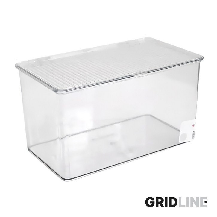 그리드라인 뚜껑있는 투명 아크릴 수납함 정리함, 투명 프리미엄 대, 1개