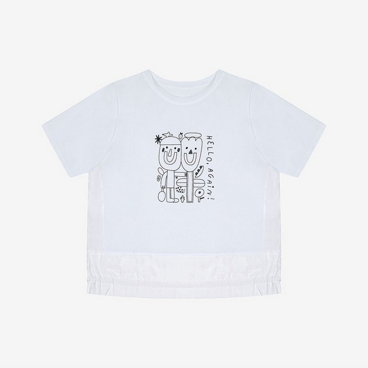 베스띠벨리 스트링셔링반팔티셔츠 BKIBE9850WH