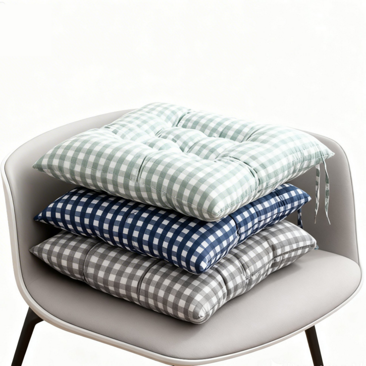 다다셀렉트 체크 방석 2개세트 40x40 사무실 학생 의자쿠션 가성비