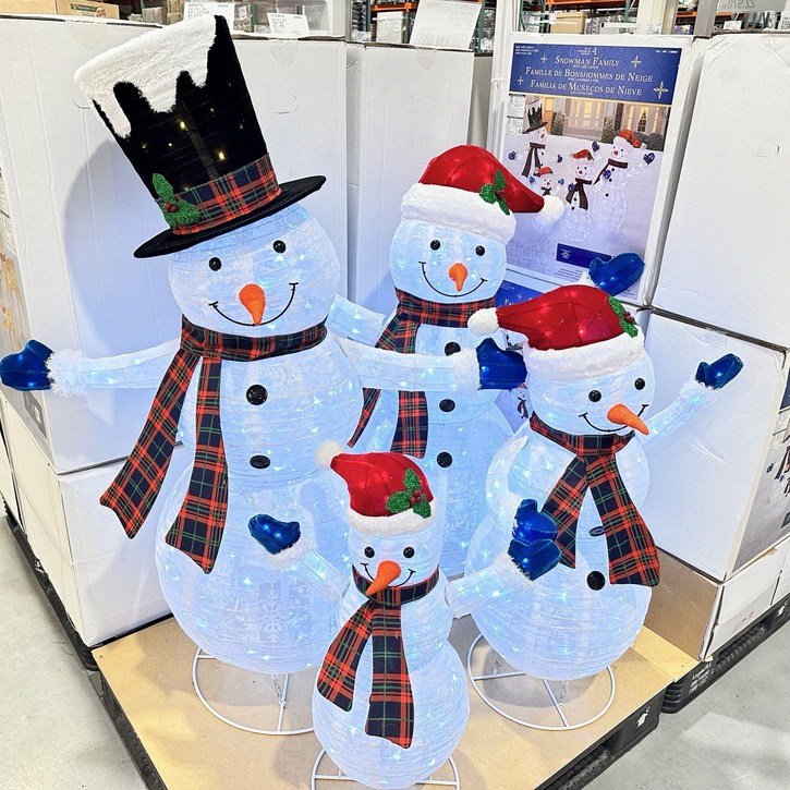 [코스트코]24년 NEW  LED 팝업 스노우맨패밀리세트  4명 ^^/마감세일 / 3시이전주문건 당일발송 /크리스마스 눈사람장식품 / 눈사람 가족장식품/ 업소용 아파트단지