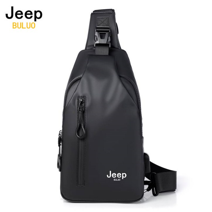 JEEP BULUO 남성 가슴가방 캐주얼 슬링백 여행용 캐리어 코르스 바디백 남성 방수 어깨 크로스 바디백 나일론