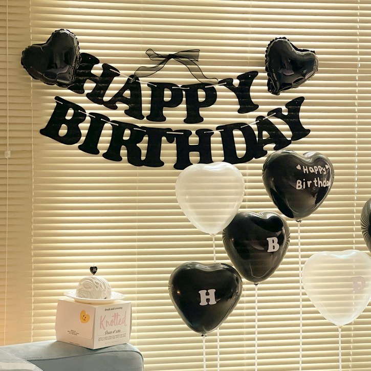 르모트 레터링 가랜드 하트 풍선 접이식 스탠드 이벤트 생일 파티 용품 세트, 1개, 러블리 B 블랙 르모트 레터링 가랜드 하트 풍선 접이식 스탠드 이벤트 생일 파티 용품 세트, 1개, 러블리 B 블랙
