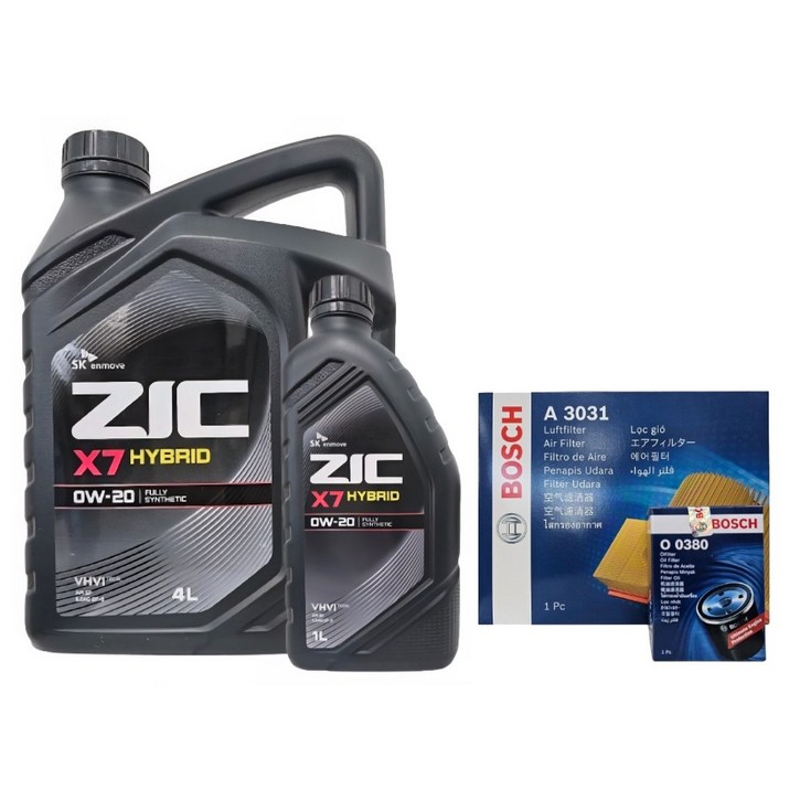 쏘렌토 MQ4 1.6 하이브리드, 지크 하이브리드 0W20 4리터  1리터  보쉬필터세트
