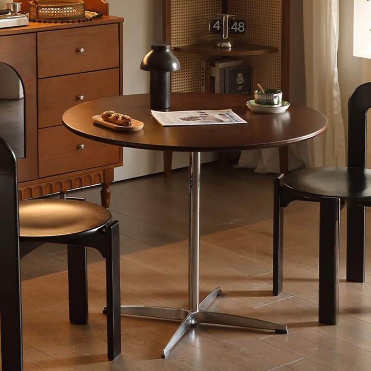 발코니 홈카페 빈티지 원형 테이블 거실 식당 가정용 다용도 식탁, A01