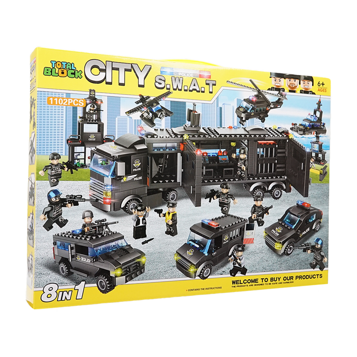 토탈블럭 EQ IQ 지능발달 블록시티 어린이 선물 LEGO 레고 호환 블럭 특수 작전팀 SWAT 1102피스