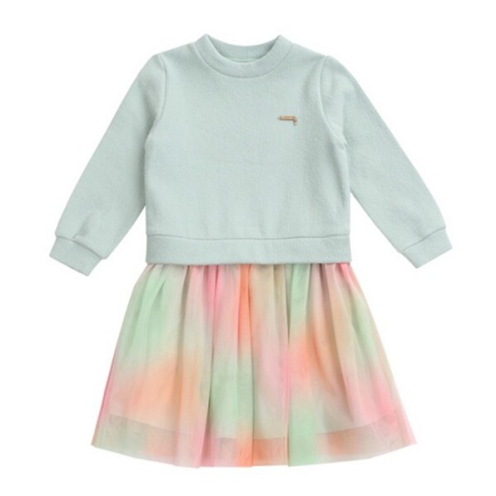 [게스키즈] 골지 반목 샤 배색 원피스 (G28KCO010-T)