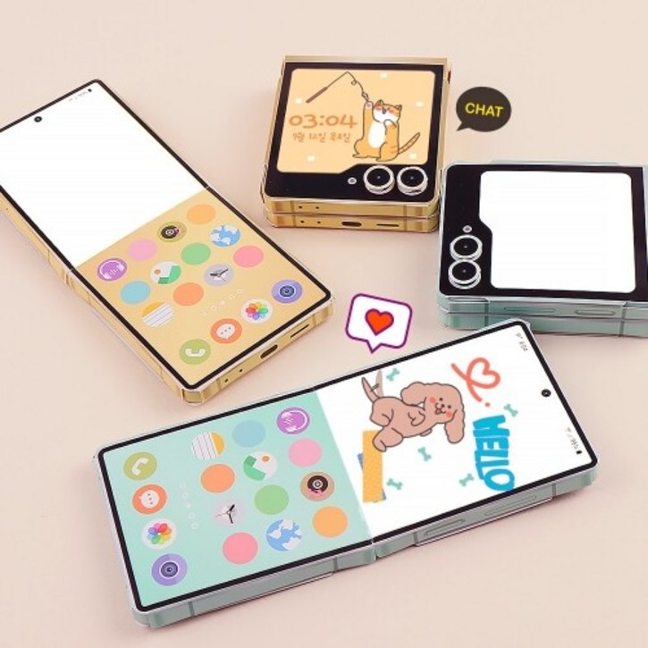 4개입 돌봄 늘봄 놀이 나만의 종이 플립 스마트폰 휴대폰 만들기 키트, 민트 U04271