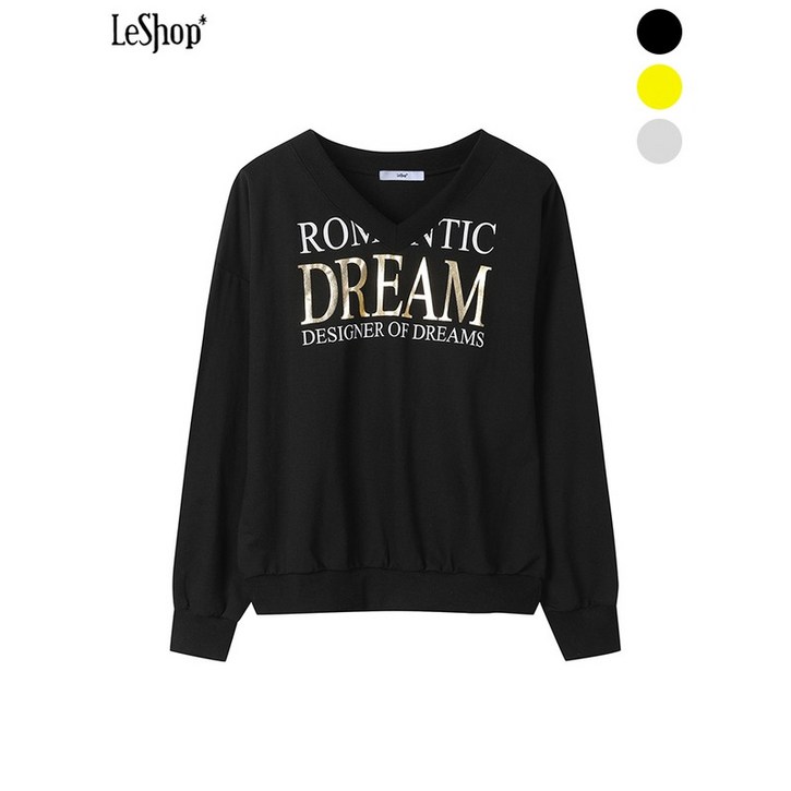르샵 V넥 골드 레터링 맨투맨 티셔츠  BP2TS020A