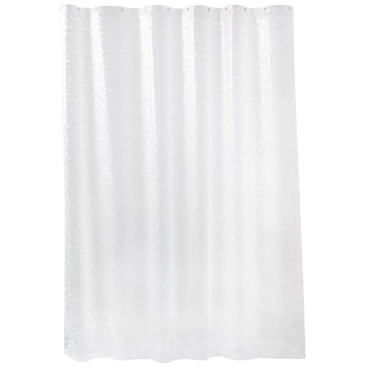 투데이리빙 페블 방수 샤워 커튼 곰팡이 오염 방지 욕실 가림막 가리개 무타공 다용도 화장실 장식  커튼링 12개 포함